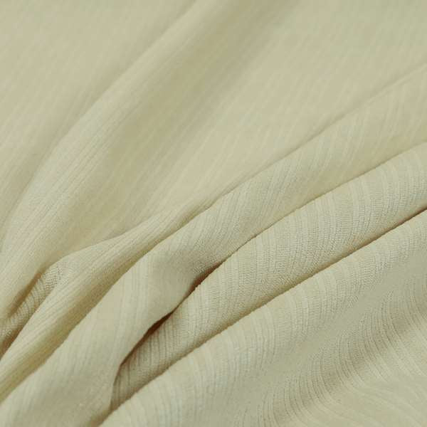 Havant Strie Soft Velvet Textured Feel Chenille Material In Cream Beige Upholstery Fabrics - Roman Blinds