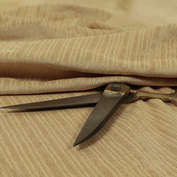 Havant Strie Soft Velvet Textured Feel Chenille Material In Sandy Beige Upholstery Fabrics - Roman Blinds