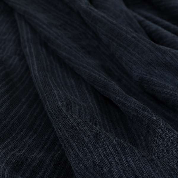 Havant Strie Soft Velvet Textured Feel Chenille Material In Denim Blue Upholstery Fabrics - Made To Measure Curtains