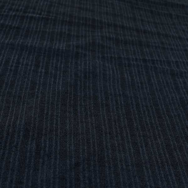 Havant Strie Soft Velvet Textured Feel Chenille Material In Denim Blue Upholstery Fabrics - Roman Blinds