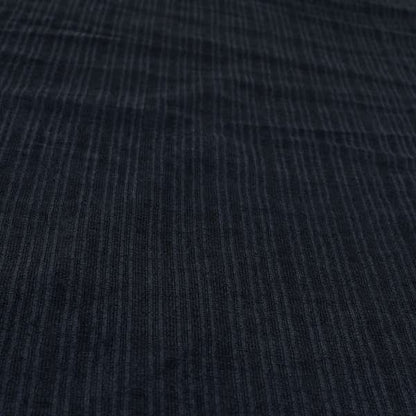 Havant Strie Soft Velvet Textured Feel Chenille Material In Denim Blue Upholstery Fabrics - Made To Measure Curtains