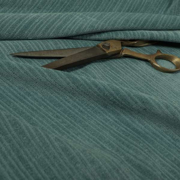 Havant Strie Soft Velvet Textured Feel Chenille Material In Teal Upholstery Fabrics - Roman Blinds