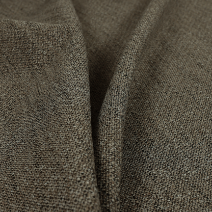 Hemsby Textured Weave Furnishing Fabric In Brown Colour