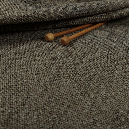 Hemsby Textured Weave Furnishing Fabric In Brown Colour - Roman Blinds