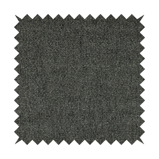 Hemsby Textured Weave Furnishing Fabric In Grey Black Colour