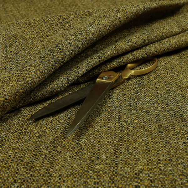 Hemsby Textured Weave Furnishing Fabric In Yellow Colour - Roman Blinds