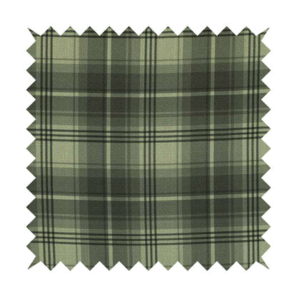 Houston Plaid Printed Pattern On Linen Effect Chenille Material Grey Coloured Upholstery Fabric - Roman Blinds