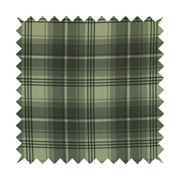 Houston Plaid Printed Pattern On Linen Effect Chenille Material Grey Coloured Upholstery Fabric