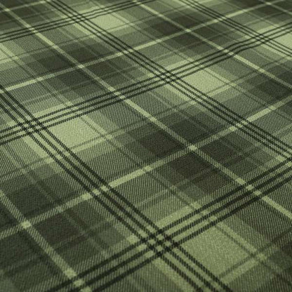 Houston Plaid Printed Pattern On Linen Effect Chenille Material Grey Coloured Upholstery Fabric - Roman Blinds