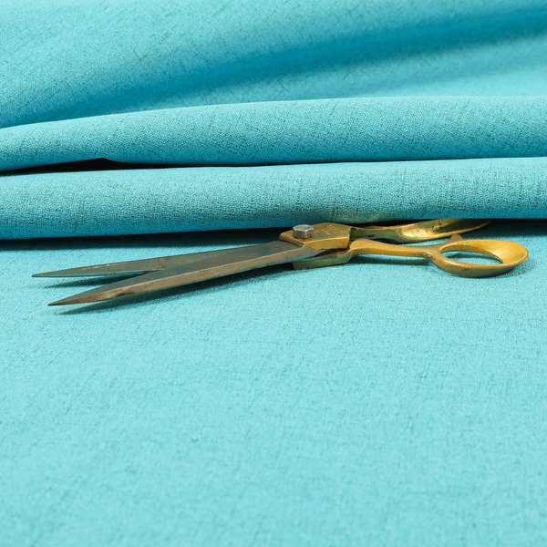 Ibiza Soft Chenille Furnishing Upholstery Fabric In Teal Blue Colour