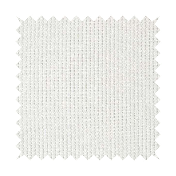 Ilford Plush Wave Ripple Effect Corduroy Upholstery Fabric In White Colour - Roman Blinds