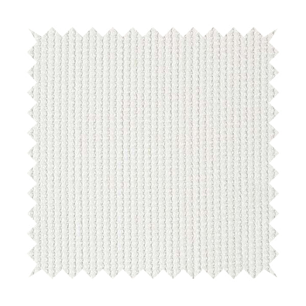 Ilford Plush Wave Ripple Effect Corduroy Upholstery Fabric In White Colour - Made To Measure Curtains