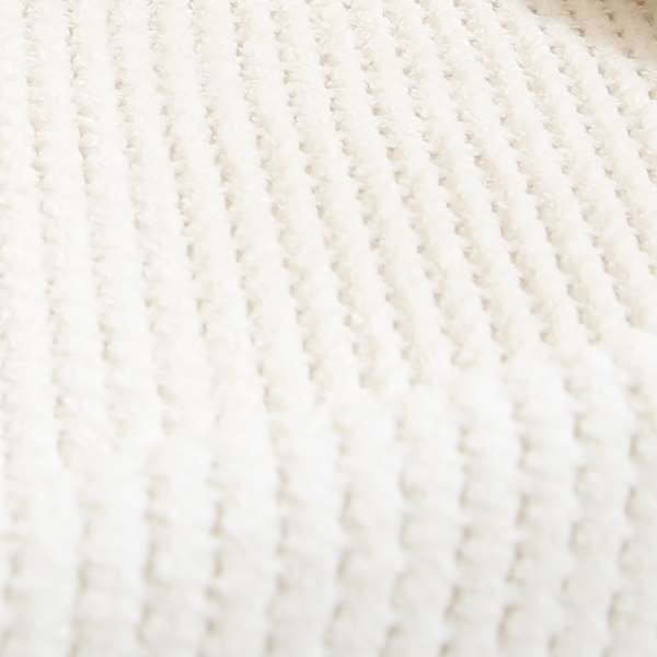 Ilford Plush Wave Ripple Effect Corduroy Upholstery Fabric In White Colour - Made To Measure Curtains