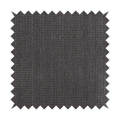 Ilford Plush Wave Ripple Effect Corduroy Upholstery Fabric In Charcoal Grey Colour