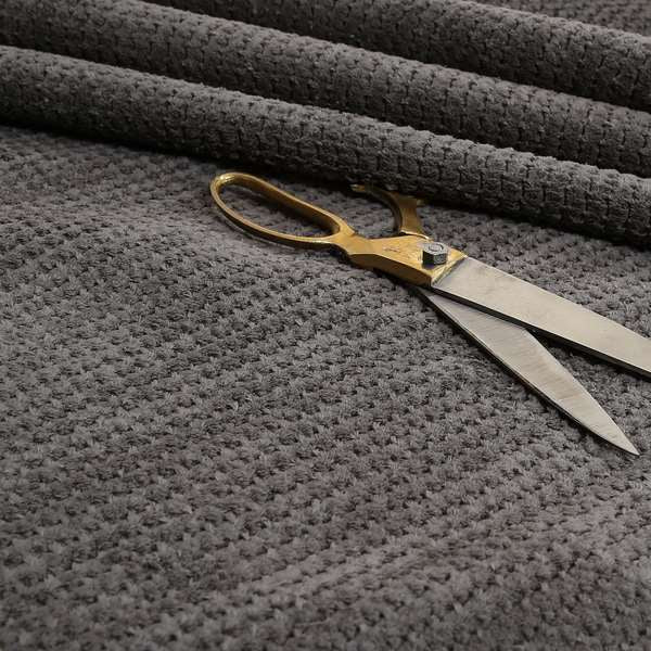 Ilford Plush Wave Ripple Effect Corduroy Upholstery Fabric In Charcoal Grey Colour - Handmade Cushions