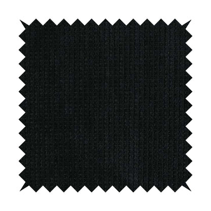 Ilford Plush Wave Ripple Effect Corduroy Upholstery Fabric In Black Colour - Roman Blinds