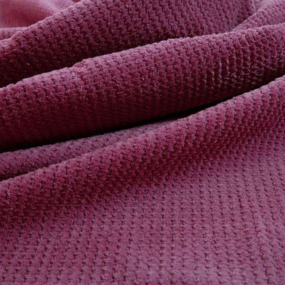 Ilford Plush Wave Ripple Effect Corduroy Upholstery Fabric In Pink Colour - Made To Measure Curtains