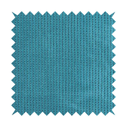 Ilford Plush Wave Ripple Effect Corduroy Upholstery Fabric In Teal Colour - Roman Blinds