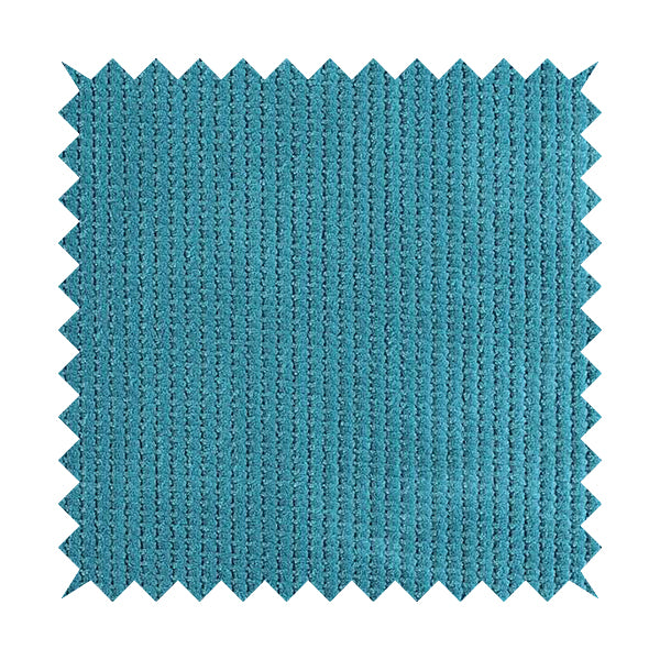 Ilford Plush Wave Ripple Effect Corduroy Upholstery Fabric In Teal Colour - Made To Measure Curtains