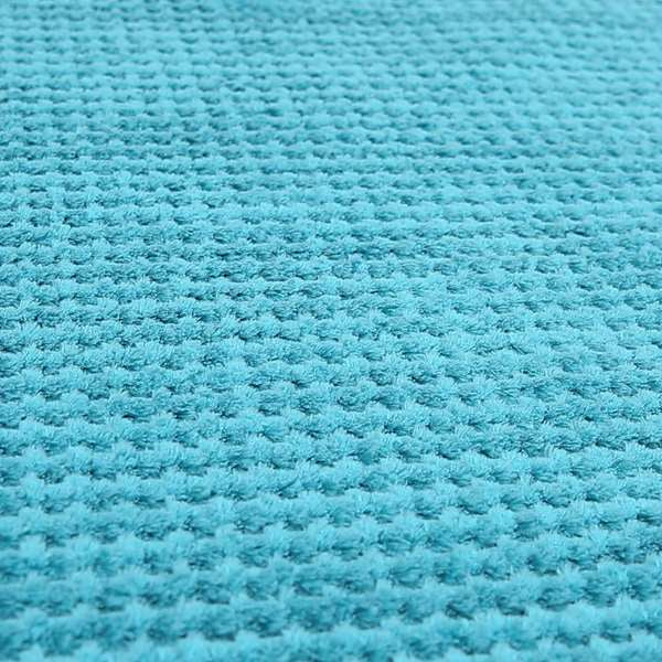 Ilford Plush Wave Ripple Effect Corduroy Upholstery Fabric In Teal Colour - Made To Measure Curtains