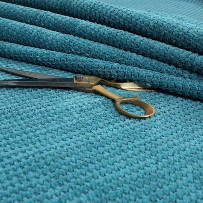 Ilford Plush Wave Ripple Effect Corduroy Upholstery Fabric In Teal Colour - Handmade Cushions