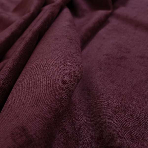 Irania Soft Chenille Upholstery Fabric Wine Plum Colour