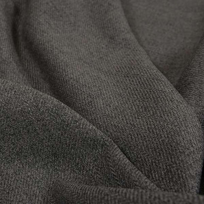 Irvine Herringbone Weave Chenille Upholstery Fabric Grey Carbon Colour - Made To Measure Curtains