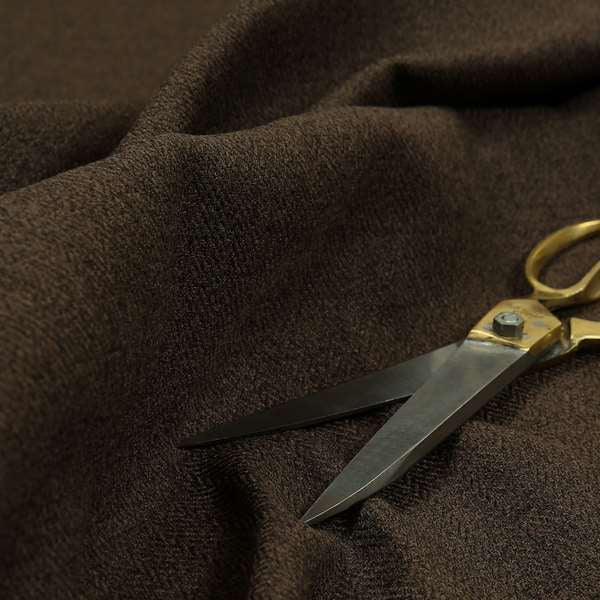 Irvine Herringbone Weave Chenille Upholstery Fabric Chocolate Brown Colour - Made To Measure Curtains