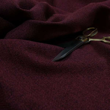 Irvine Herringbone Weave Chenille Upholstery Fabric Wine Colour - Made To Measure Curtains