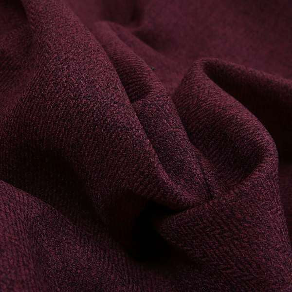 Irvine Herringbone Weave Chenille Upholstery Fabric Wine Colour