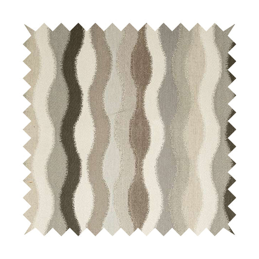 Aura Striped Neutral Colour Shades Pattern Fabric Chenille Upholstery Fabric JO-01