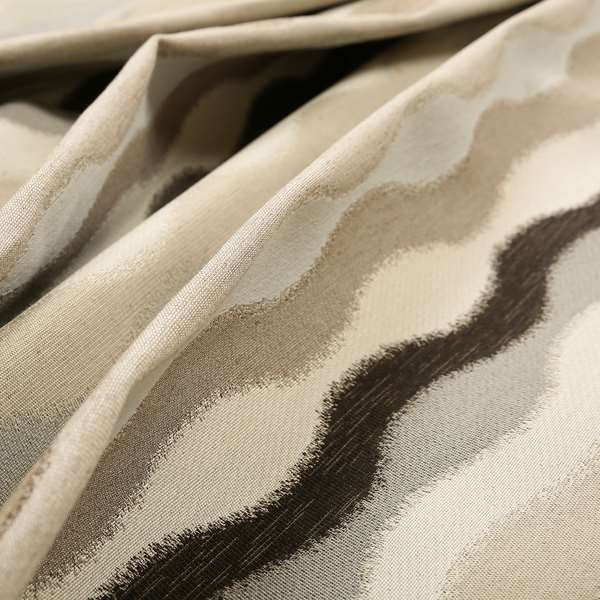 Aura Striped Neutral Colour Shades Pattern Fabric Chenille Upholstery Fabric JO-01 - Handmade Cushions