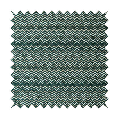 Zig Zag Teal Chevron Striped Pattern Fabric Chenille Upholstery Fabric JO-02 - Made To Measure Curtains