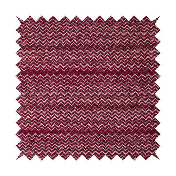 Zig Zag Pink Red Chevron Striped Pattern Fabric Chenille Upholstery Fabric JO-03 - Roman Blinds