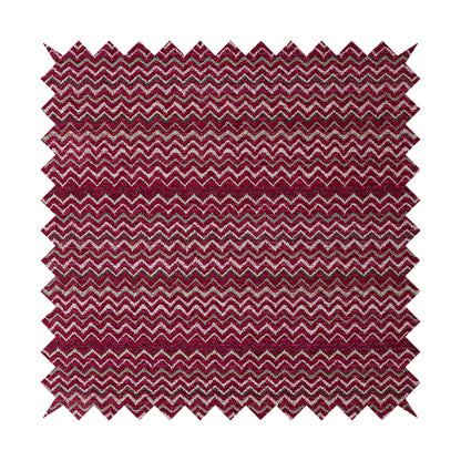 Zig Zag Pink Red Chevron Striped Pattern Fabric Chenille Upholstery Fabric JO-03