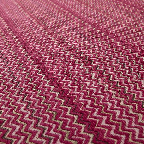 Zig Zag Pink Red Chevron Striped Pattern Fabric Chenille Upholstery Fabric JO-03 - Made To Measure Curtains