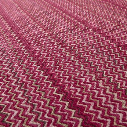 Zig Zag Pink Red Chevron Striped Pattern Fabric Chenille Upholstery Fabric JO-03