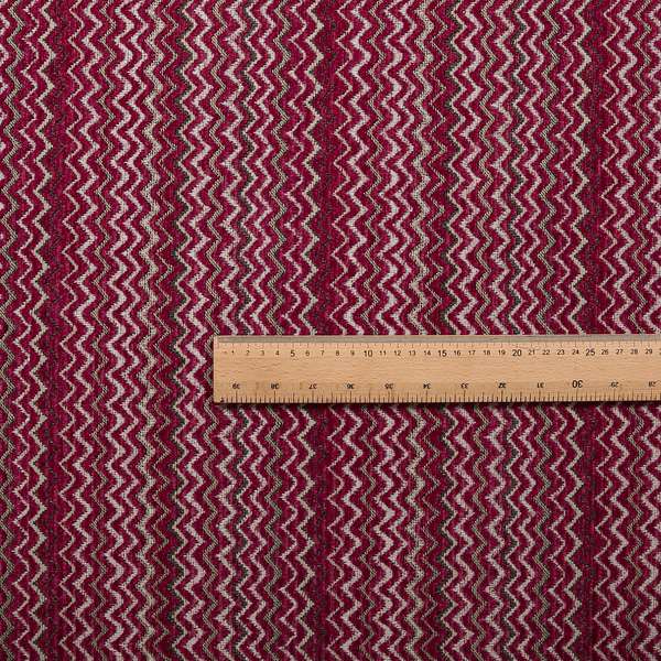 Zig Zag Pink Red Chevron Striped Pattern Fabric Chenille Upholstery Fabric JO-03 - Made To Measure Curtains