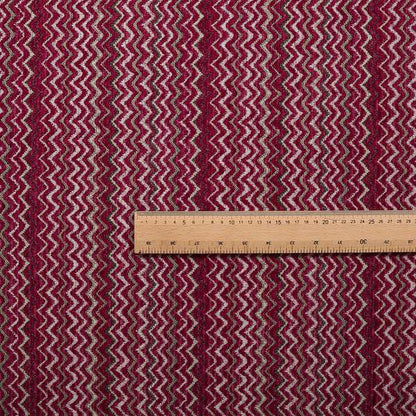 Zig Zag Pink Red Chevron Striped Pattern Fabric Chenille Upholstery Fabric JO-03 - Handmade Cushions