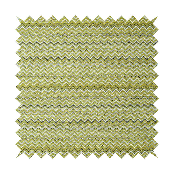 Zig Zag Green Chevron Striped Pattern Fabric Chenille Upholstery Fabric JO-04 - Roman Blinds