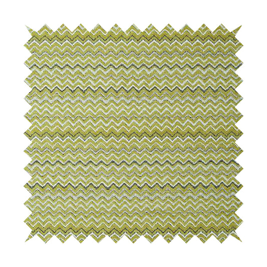 Zig Zag Green Chevron Striped Pattern Fabric Chenille Upholstery Fabric JO-04