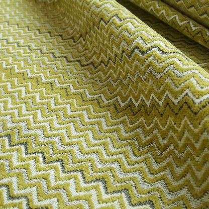 Zig Zag Green Chevron Striped Pattern Fabric Chenille Upholstery Fabric JO-04 - Made To Measure Curtains