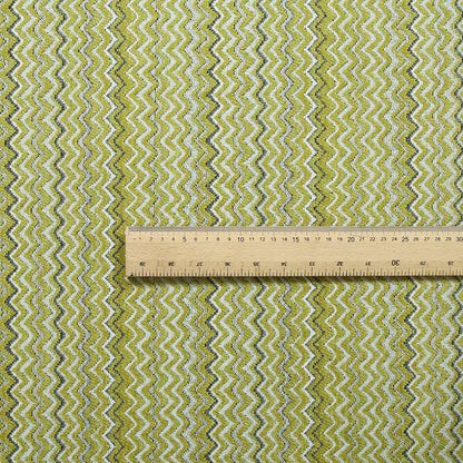 Zig Zag Green Chevron Striped Pattern Fabric Chenille Upholstery Fabric JO-04 - Roman Blinds