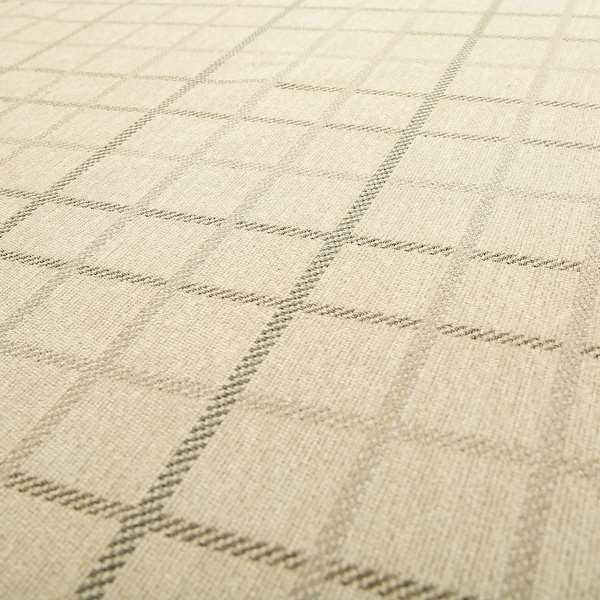 Plain Checked Pattern Fabric Oatmeal Beige Colour Chenille Upholstery Fabric JO-06