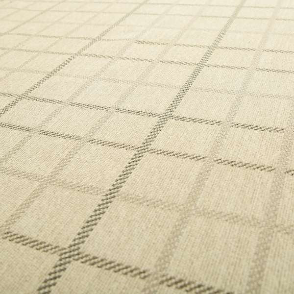 Plain Checked Pattern Fabric Oatmeal Beige Colour Chenille Upholstery Fabric JO-06 - Made To Measure Curtains