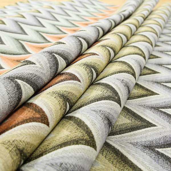 Geometric Colourful Wide Chevron Pattern Fabric Vibrant Colours Chenille Upholstery Fabric JO-08 - Roman Blinds