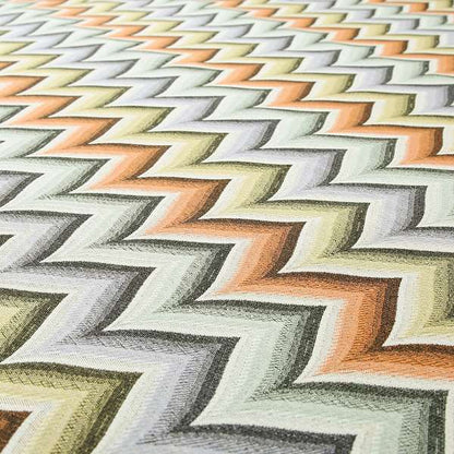 Geometric Colourful Wide Chevron Pattern Fabric Vibrant Colours Chenille Upholstery Fabric JO-08 - Roman Blinds