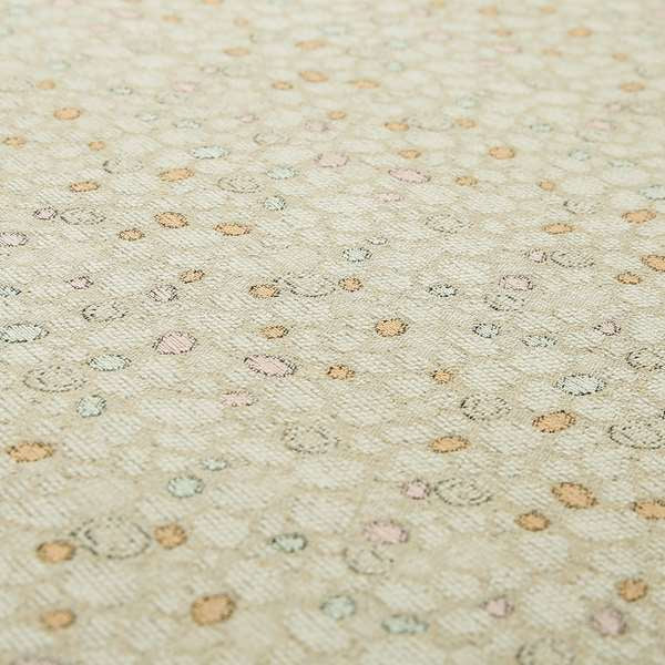 Colourful Dotted Pattern Fabric Beige Pink Orange Blue Chenille Upholstery Fabric JO-09 - Roman Blinds