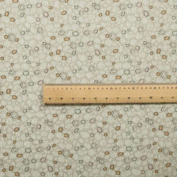 Colourful Dotted Pattern Fabric Beige Pink Orange Blue Chenille Upholstery Fabric JO-09 - Roman Blinds