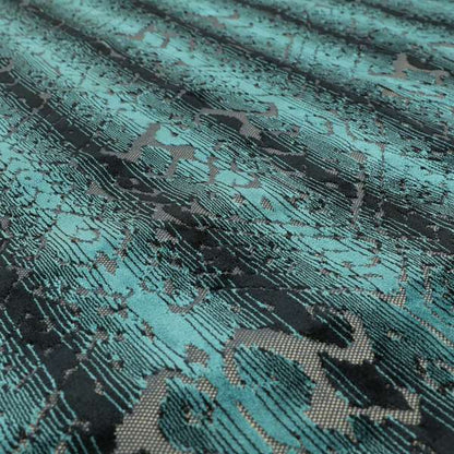 Abstract Pattern Blue Colour Velvet Textured Upholstery Fabric JO-1004 - Made To Measure Curtains